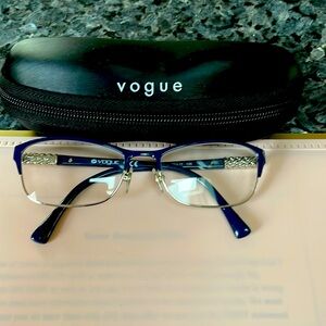 BLUE AND SILVER Vogue prescription eyeglasses.